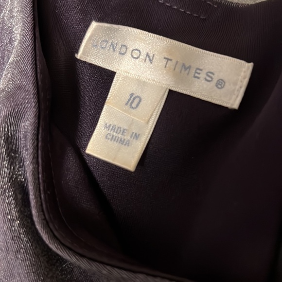 LONDON TIMES Formal Dress Knee Length, Purple with a glow, Size 10 - Picture 3 of 5